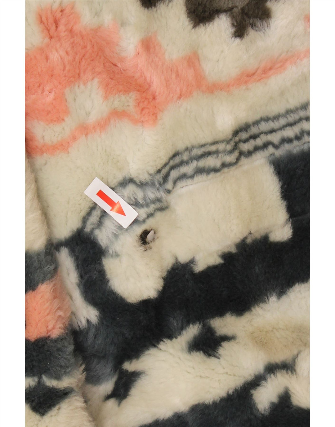 Vintage oversize overfrakke til kvinder IT 42 Medium Off White Geometrisk Aztec