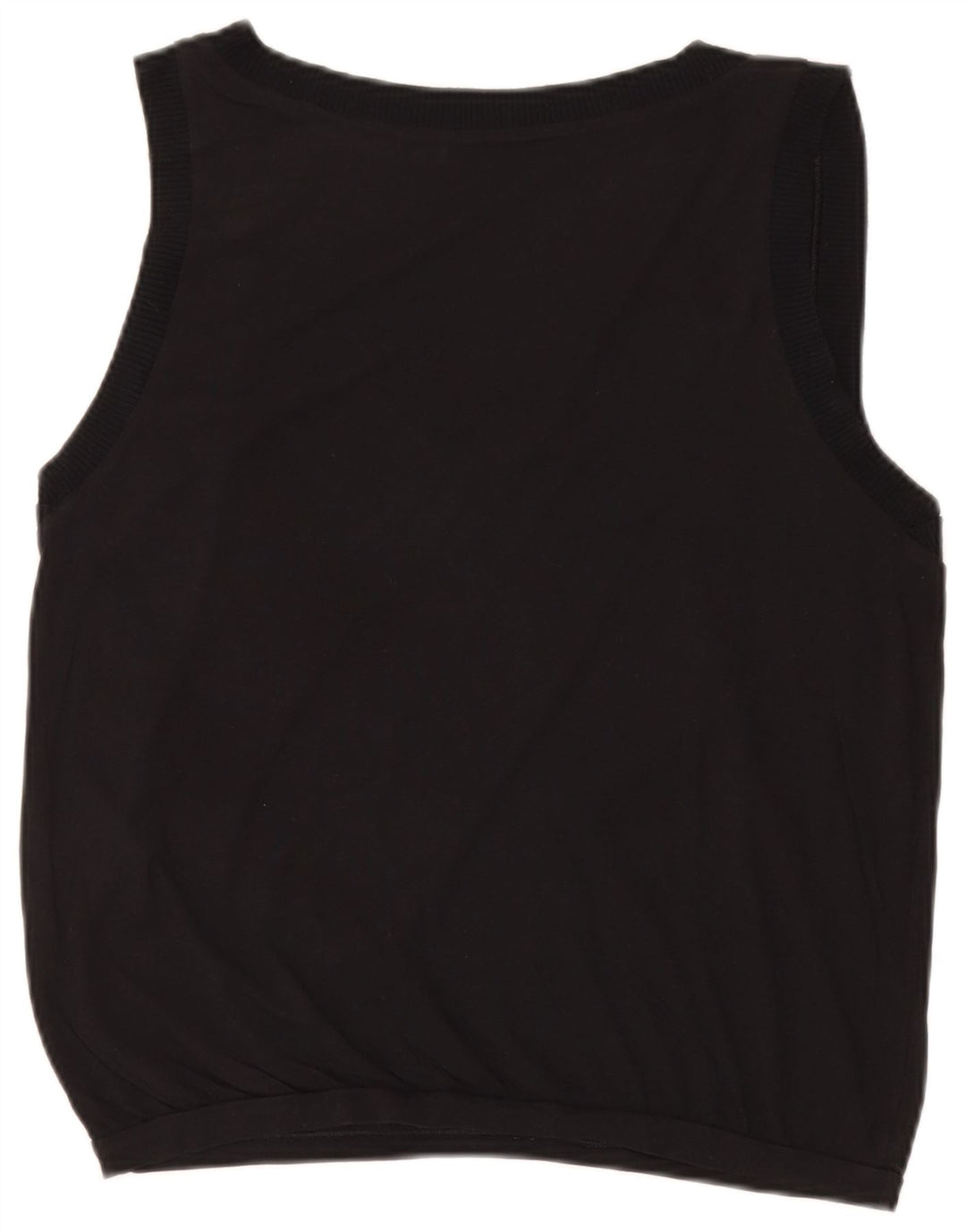 Benetton Damevest Top UK 16 Stor Sort Bomuld