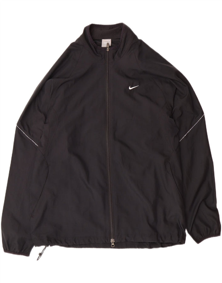 NIKE Regnjakke til mænd UK 42/44 Stor sort polyester