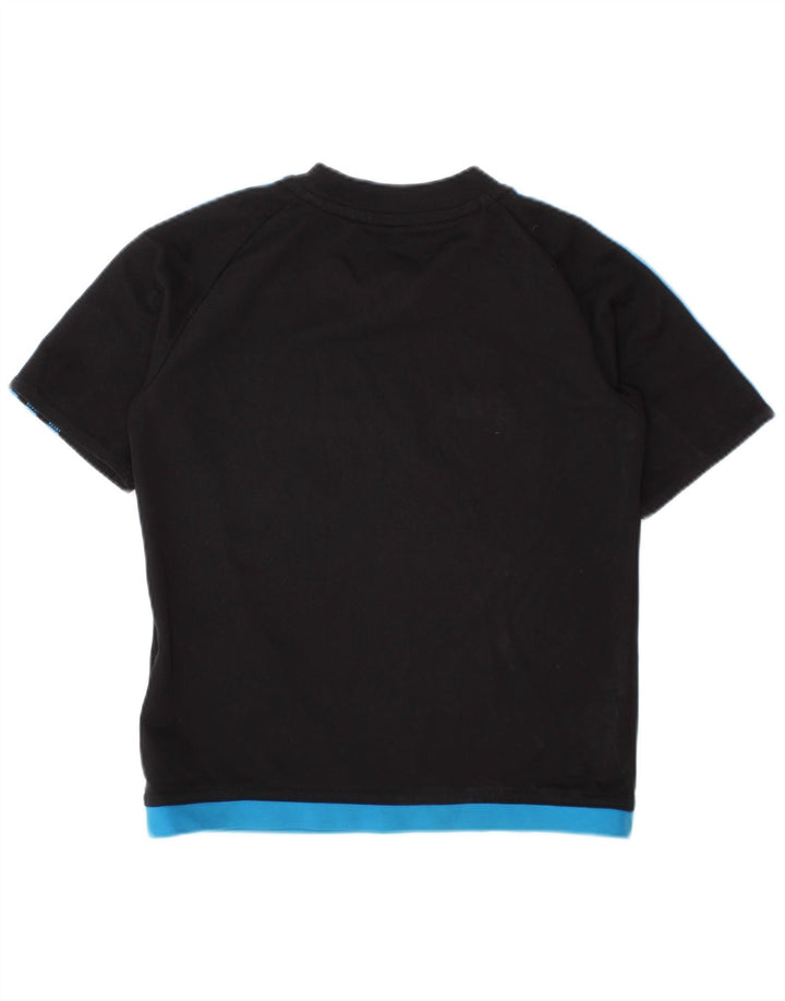 ADIDAS Boys Climalite T-Shirt Top 4-5 år Sort Colourblock Polyester