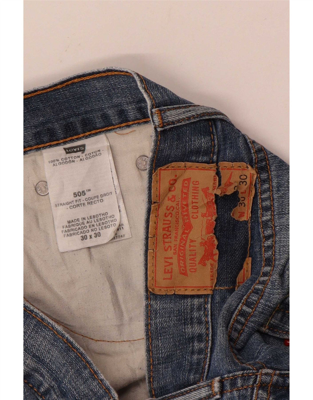 Levi's Herre 505 Straight Jeans W30 L30 Blå Bomuld