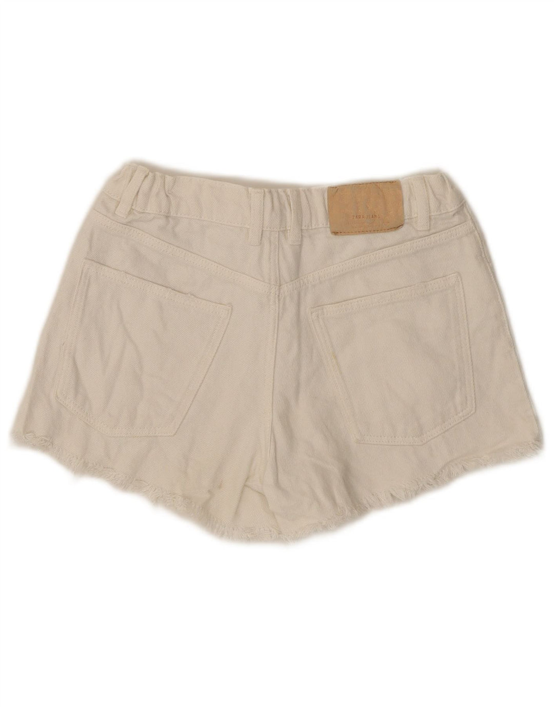 ZARA Piger Distressed Denim Shorts 13-14 år W26 Off White