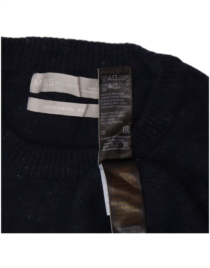 Marks & Spencer Dametrøjetrøje med rund hals DK 12 Mellem marineblå uld