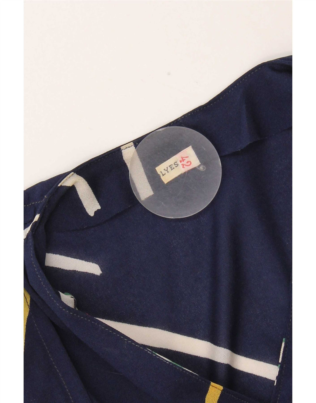 Vintage Dame A-Line Kjole IT 42 Mellem marineblå stribet polyester