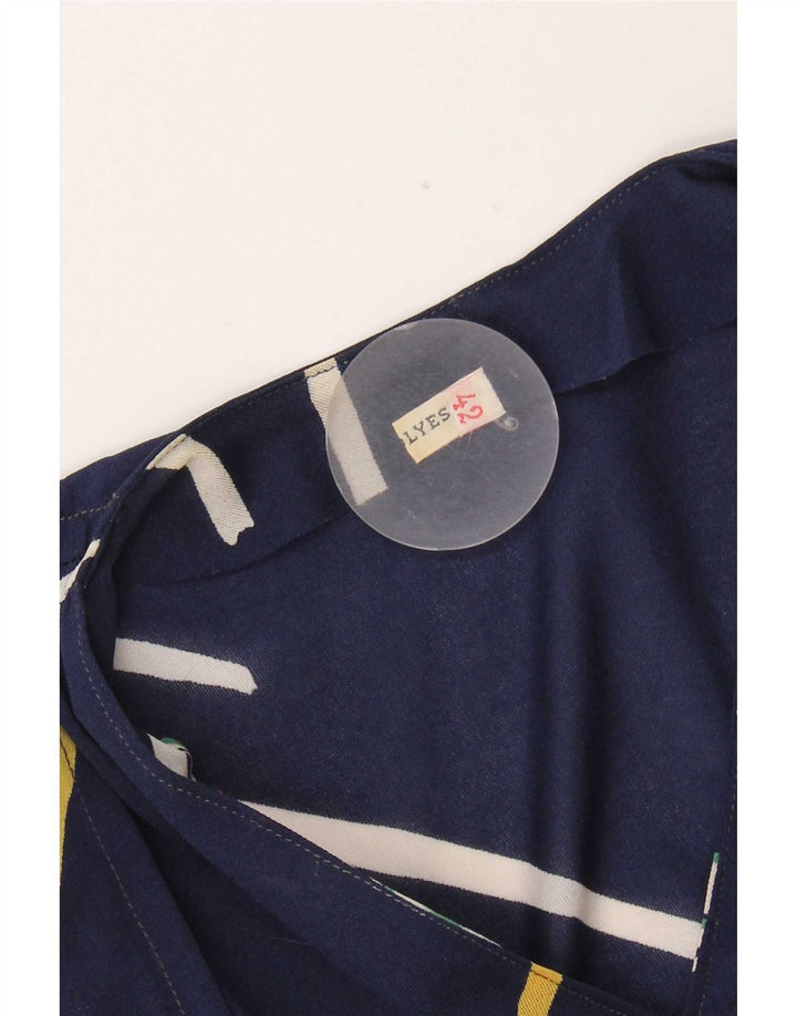 Vintage Dame A-Line Kjole IT 42 Mellem marineblå stribet polyester