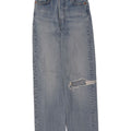 LEVI'S Womens Ribcage Distressed Straight Jeans W25 L29 Blue Cotton