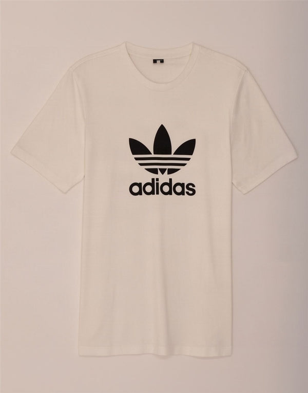 Adidas Grafisk T-shirt top til mænd Medium hvid bomuld