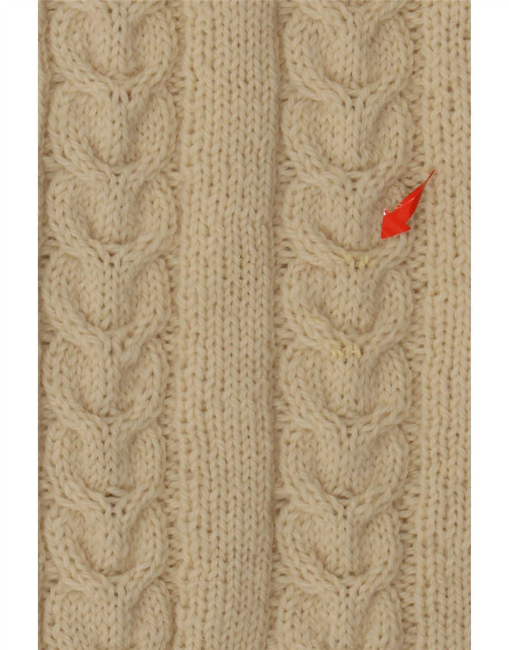 VINTAGE Dame Rullehals Sweater UK 14 Large Off White