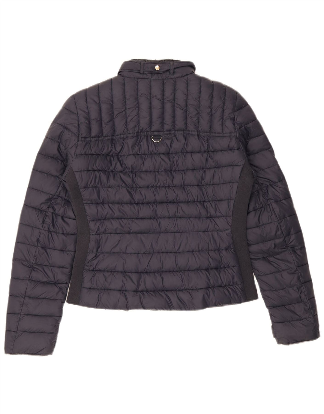 Zara Dame Polstret Jakke UK 10 Small Navy Blue Nylon