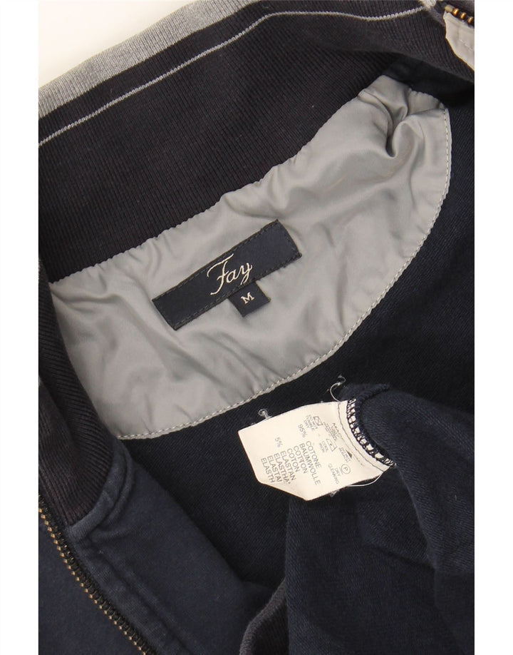 FAY Womens Tracksuit Top Jacket UK 14 Medium Navy Blue Cotton Vintage Fay and Second-Hand Fay from Messina Hembry 