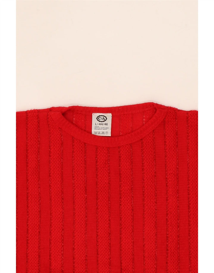 C&A Womens Short Sleeve Crew Neck Jumper Sweater Size 44/46 Large Red Vintage C&A and Second-Hand C&A from Messina Hembry 