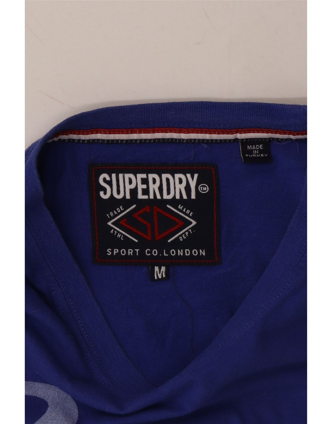 SUPERDRY Mens Graphic T-Shirt Top Medium Blue Cotton Vintage Superdry and Second-Hand Superdry from Messina Hembry 