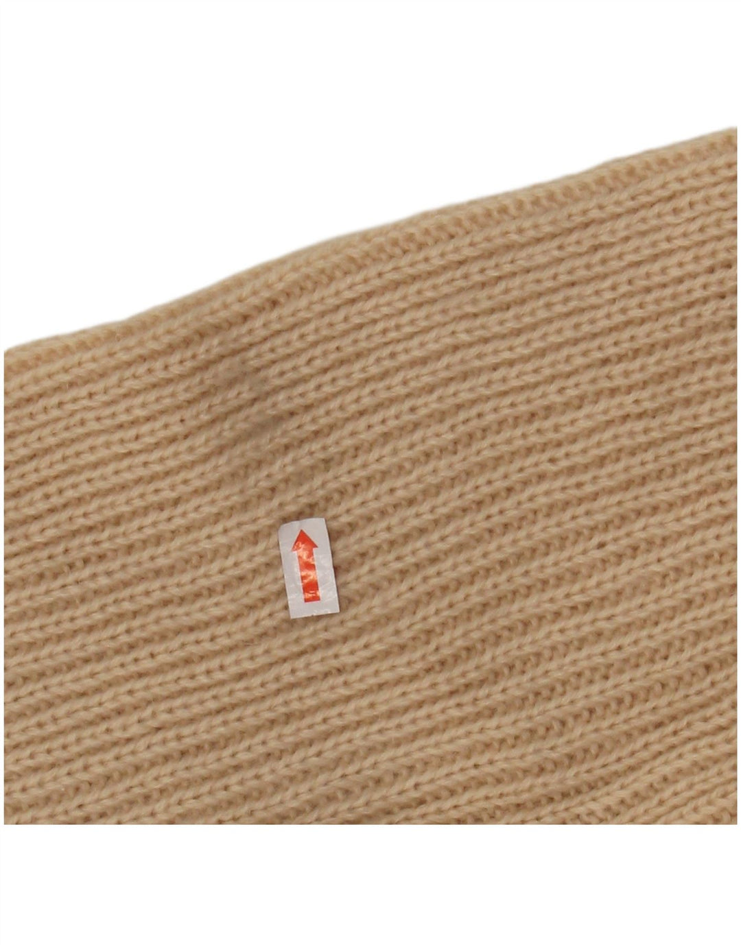 VINTAGE Dame Rullehals Sweater UK 12 Medium Beige Stribet Akryl