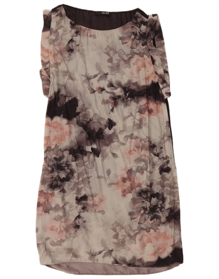 Liu Jo Dame Ærmeløs Shift Dress IT 42 Medium Grey Floral