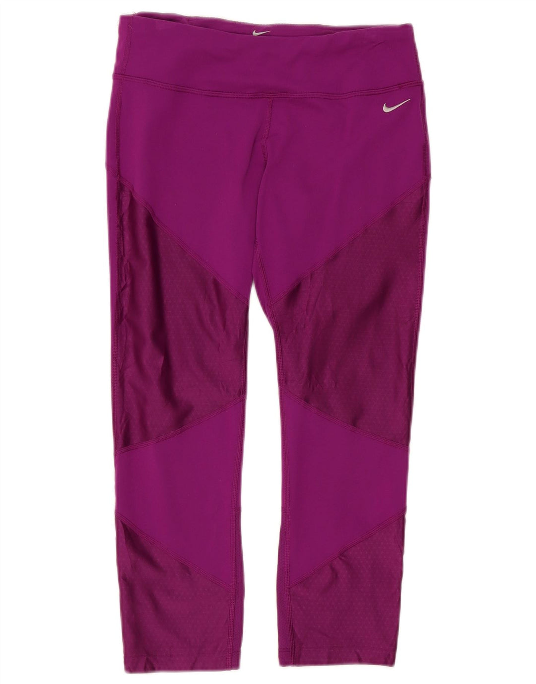 Nike Dame Capri Leggings UK 12 Medium Lilla Colourblock Nylon