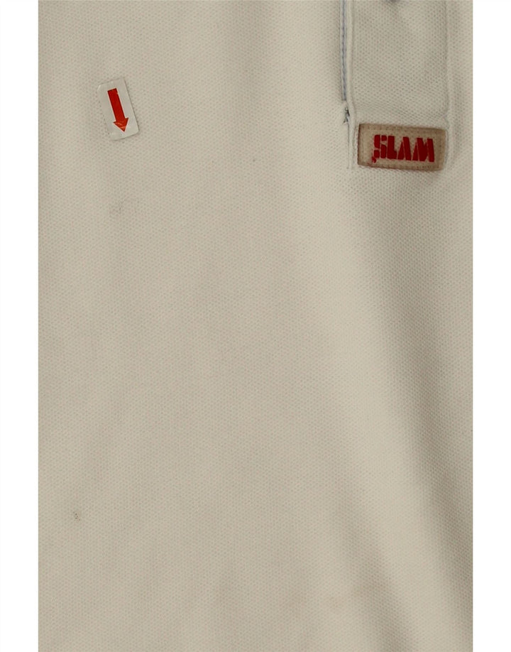 Slam Herre Polo Shirt Stor Hvid Bomuld