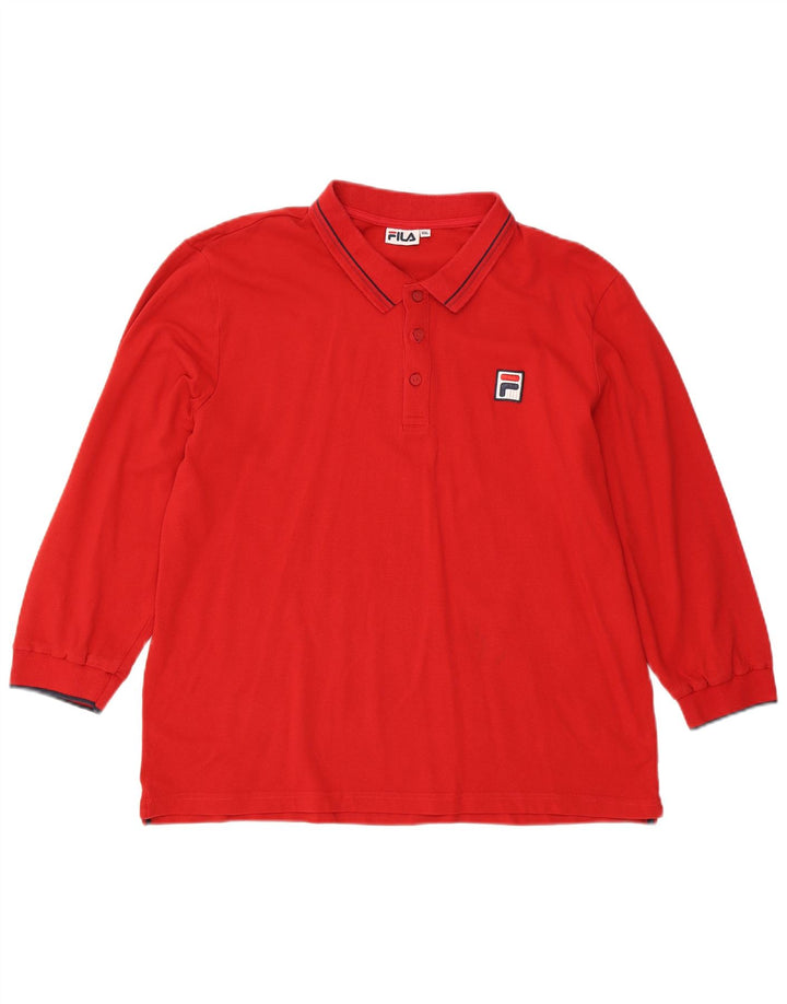 Fila Langærmet Polo Shirt til mænd 2XL Rød Bomuld