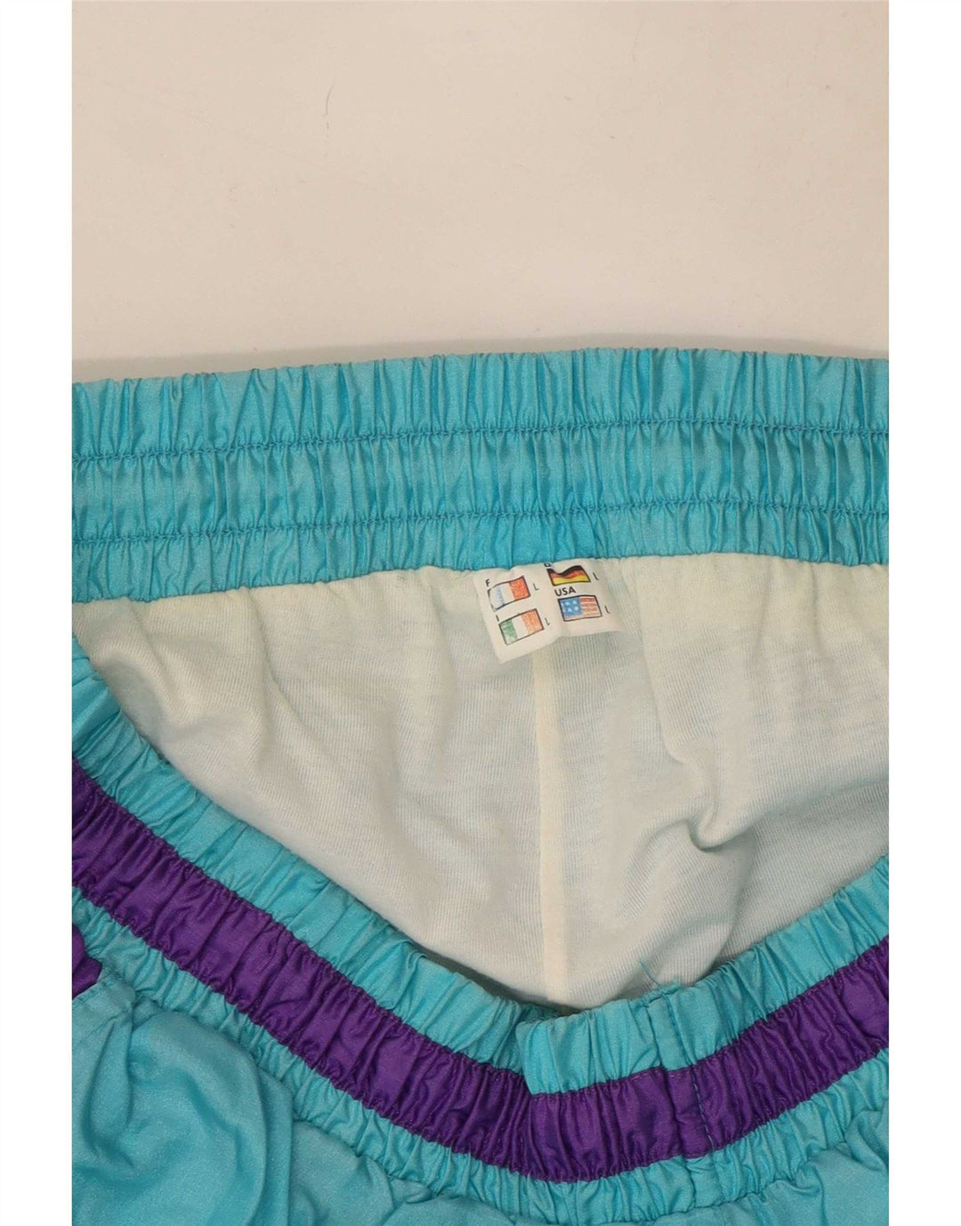 Vintage Herre Cargo træningsdragt Bukser Joggers Large Blue Colourblock