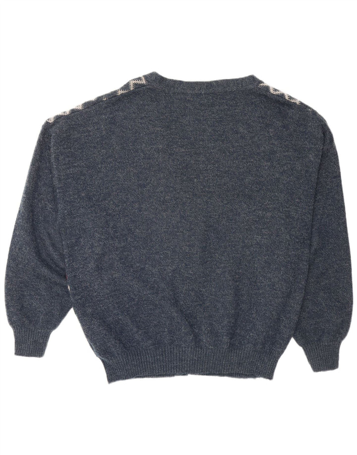 CANDA Herre Loose Fit Cardigan Sweater 2XL Navy Blue Argyle/Diamond Akryl