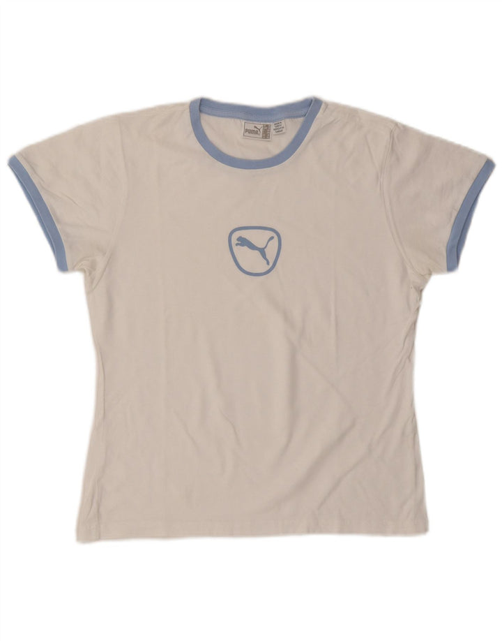 Puma Grafisk T-Shirt Top UK 14 Medium White