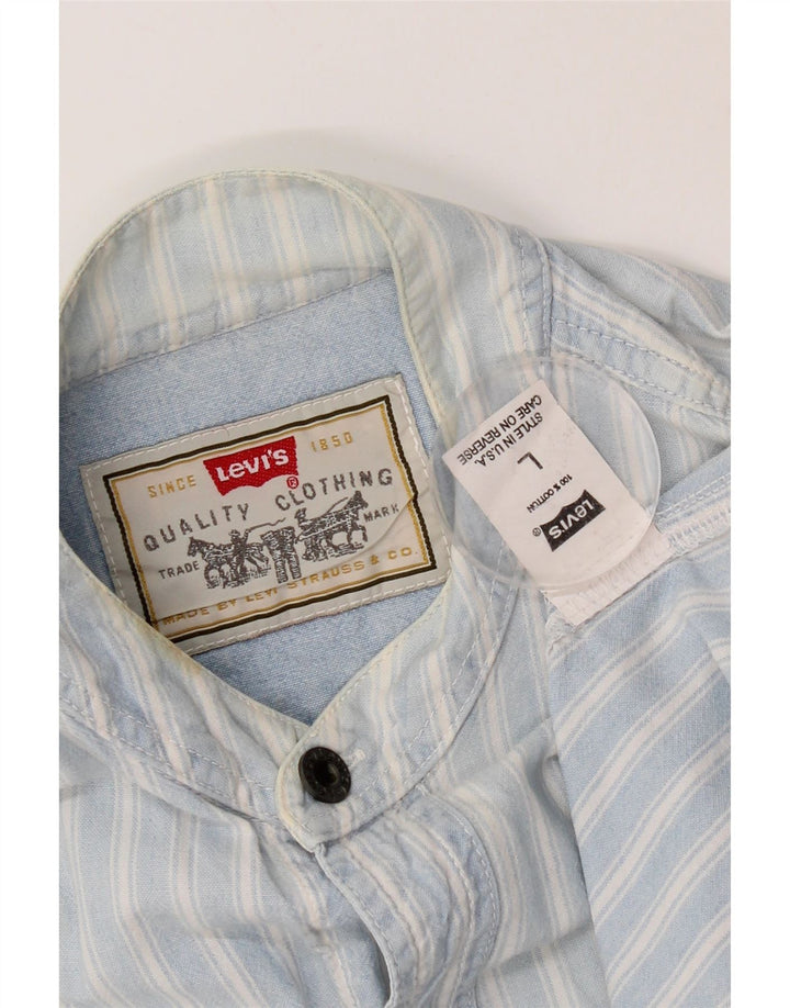 Levi's Kortærmet Herreskjorte Stor blåstribet bomuld
