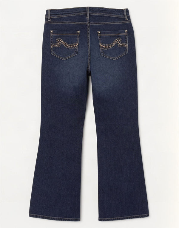 Marks & Spencer Dame Bootcut Jeans UK 16 Large W36 L30 Navy Blue