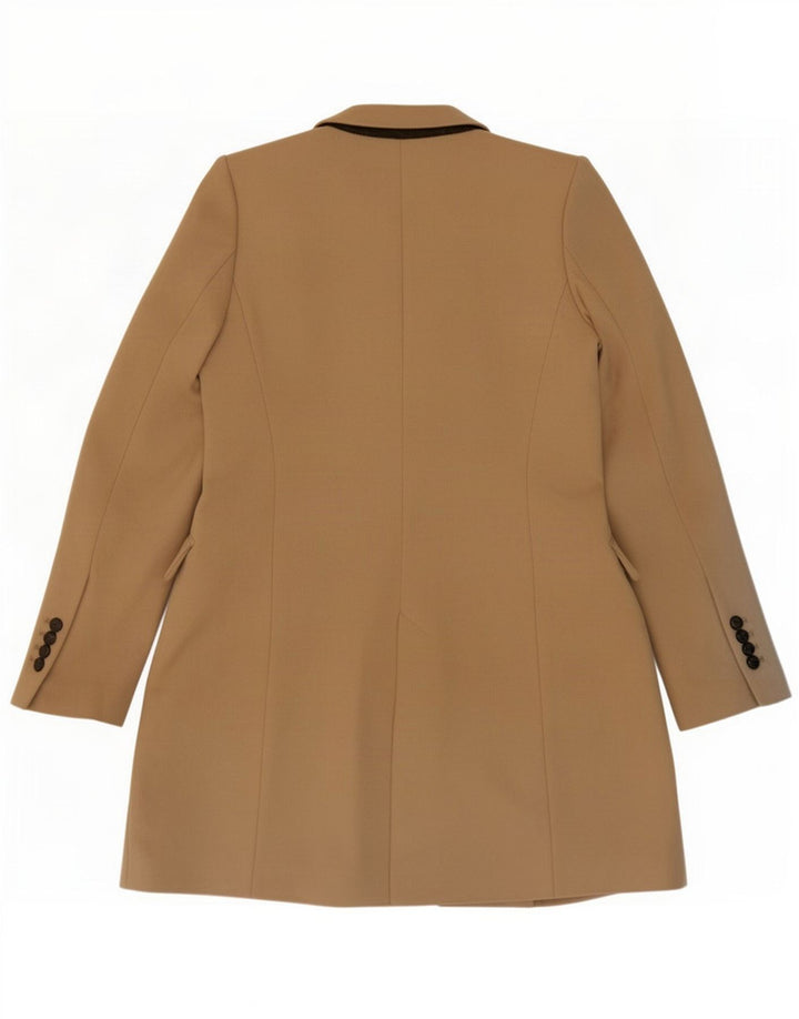 Zara Dame Overfrakke UK 12 Medium Beige Uld