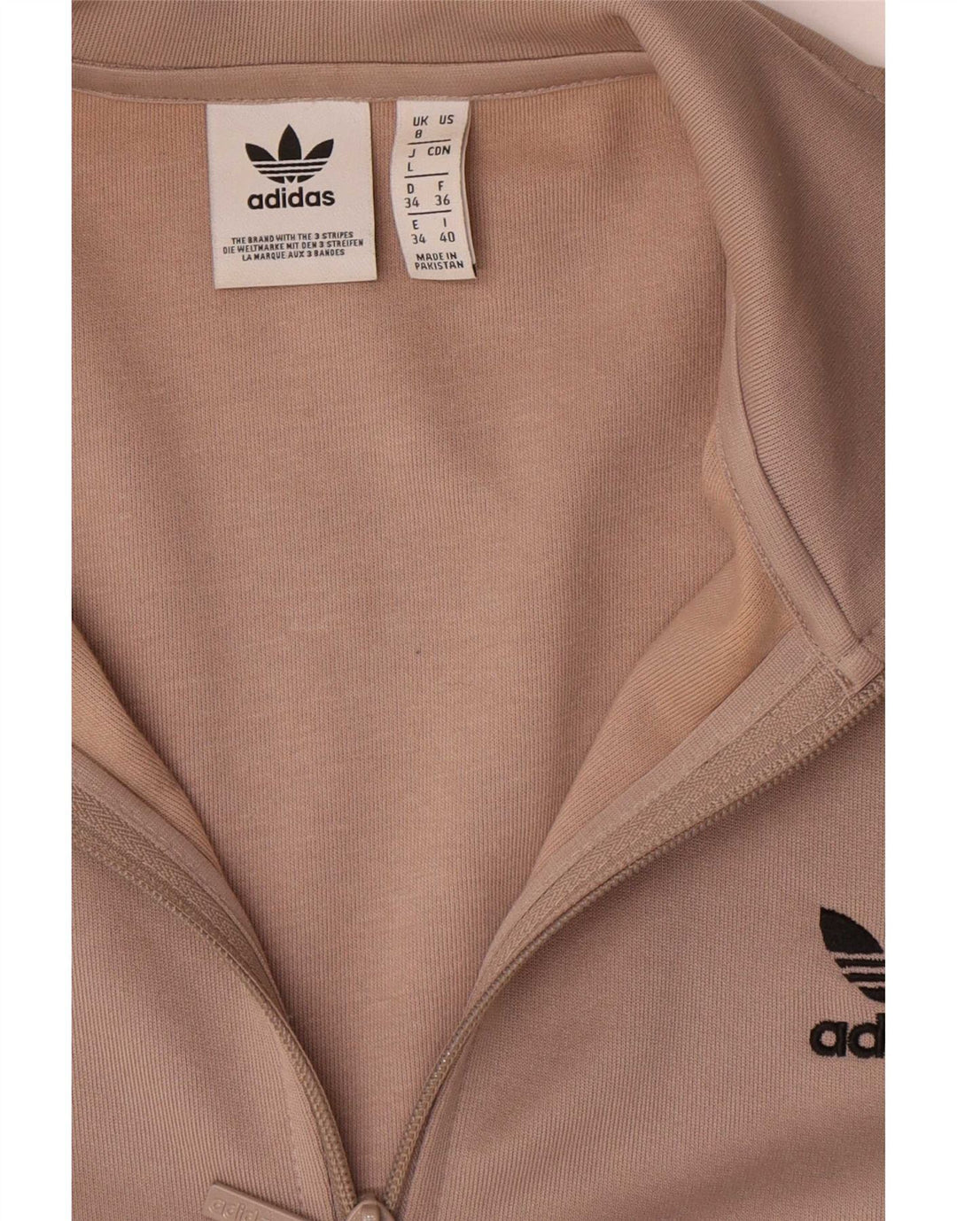 Adidas Womens Oversized træningsdragt Topjakke UK 8 Small Beige Polyester