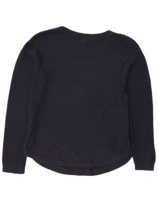 Fat Face Dame Boat Neck Jumper Sweater UK 8 Small Navy Blue Viscose