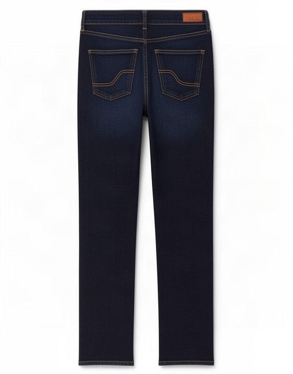 Fat Face Dame Straight Jeans UK 12 Medium W30 L30 Navy Blue Bomuld