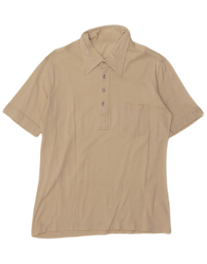 Vintage herre poloshirt IT 46 Small Beige