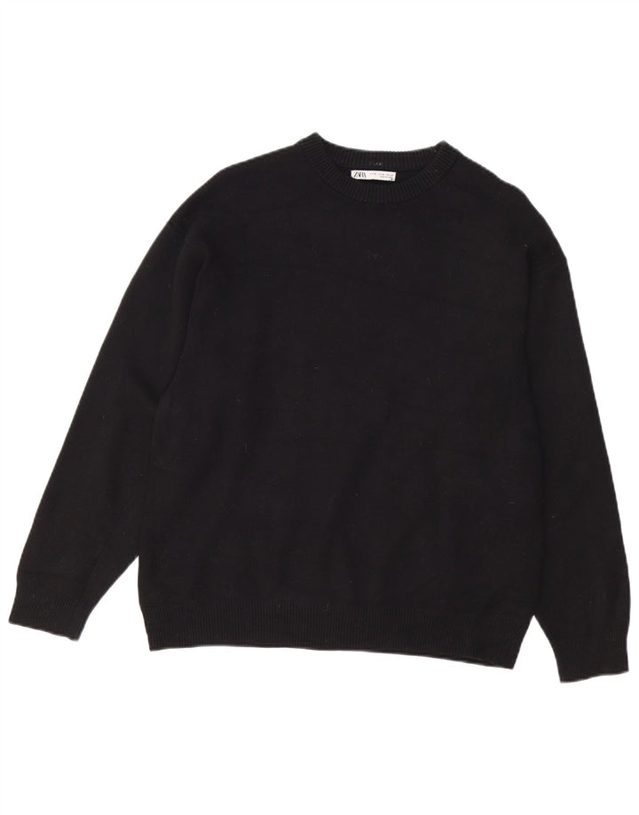 Zara dametrøjetrøje med rund hals DK 14 Medium Sort viskose