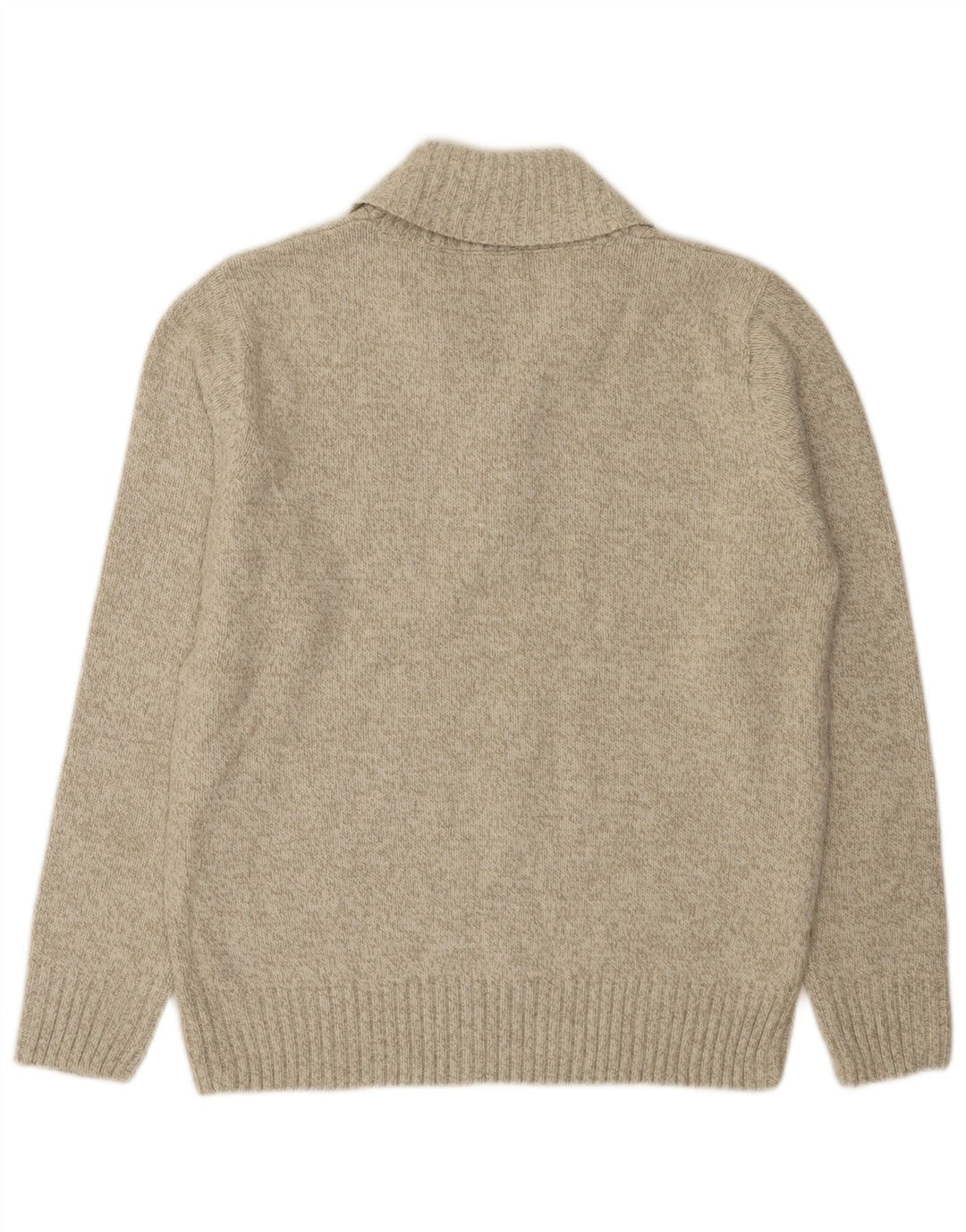 Marks & Spencer Herre Shawl Neck Jumper Sweater Medium Green Flecked Acryl