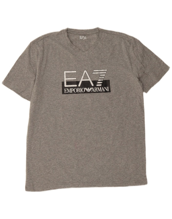 Emporio Armani Herre Grafisk T-Shirt Top 2XL Grå Flecked
