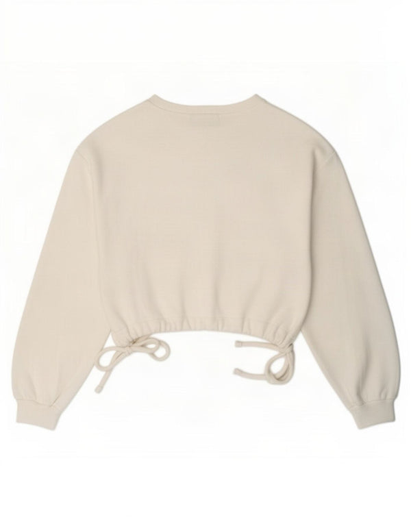 Zara Womens Loose Fit Crop Bluse Top UK 10 Small White Viscose