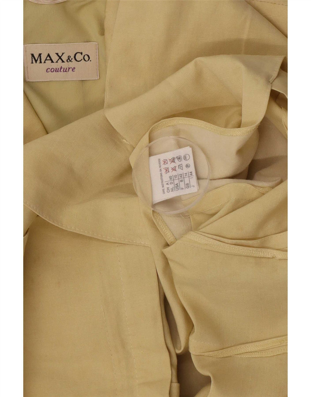 Max&Co. Dame 4-knaps blazerjakke UK 14 Medium Yellow Silke
