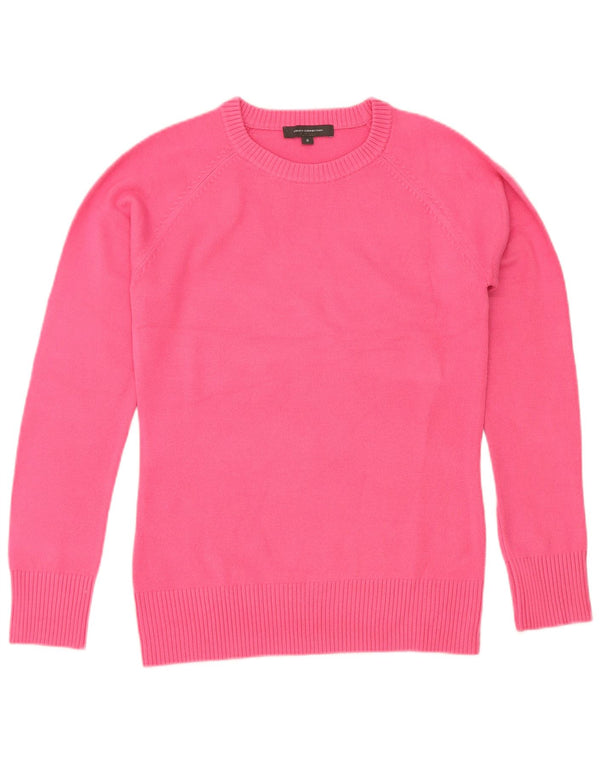 French Connection Dame Crew Neck Jumper Sweater UK 10 Small Pink Acryl