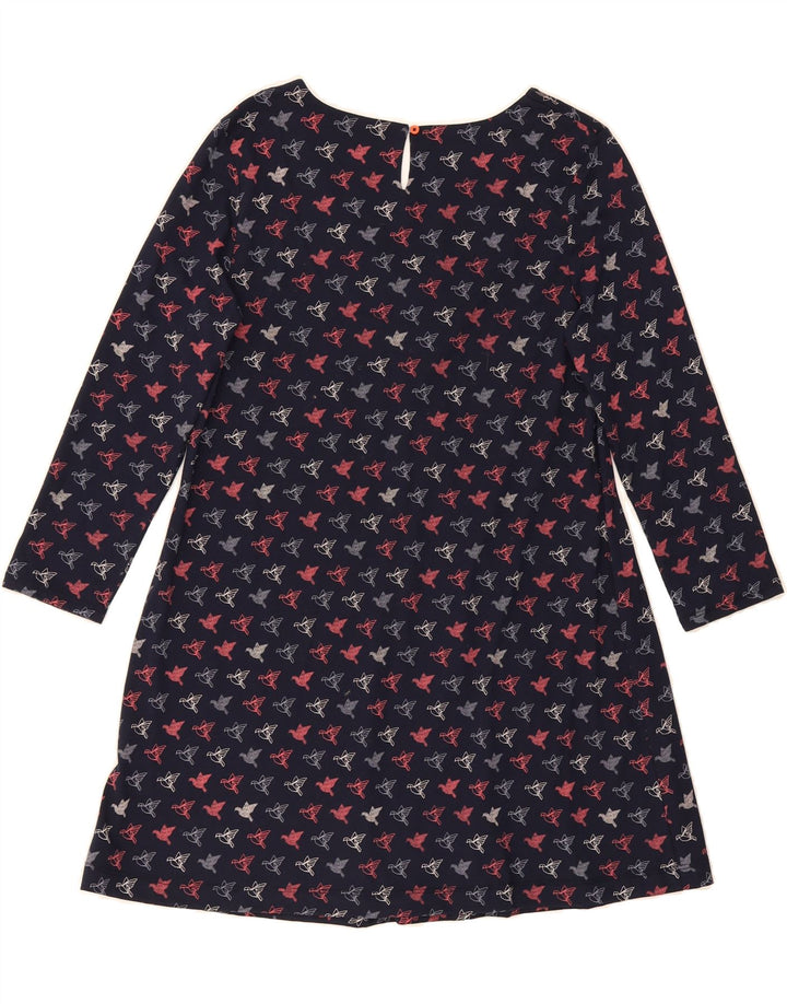 WHITE STUFF Womens Graphic 3/4 Sleeve A-Line Dress UK 12 Medium Navy Blue Vintage White Stuff and Second-Hand White Stuff from Messina Hembry 