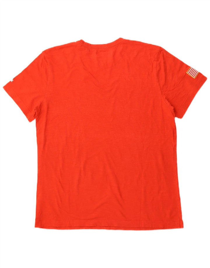 REEBOK Herre Grafisk T-Shirt Top Stor Orange Bomuld