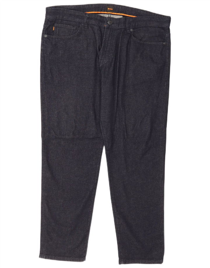 Hugo Boss Herre Slim Jeans W38 L32 Marineblå Bomuld