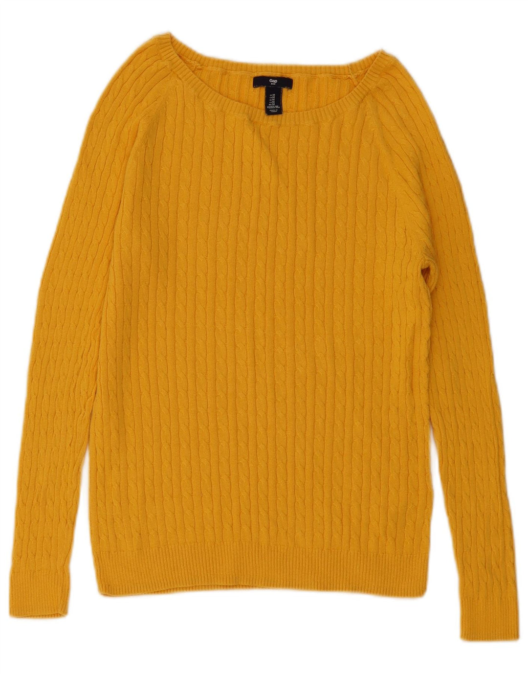 Gap Dame Boat Neck Jumper Sweater UK 12 Medium Gul Bomuld