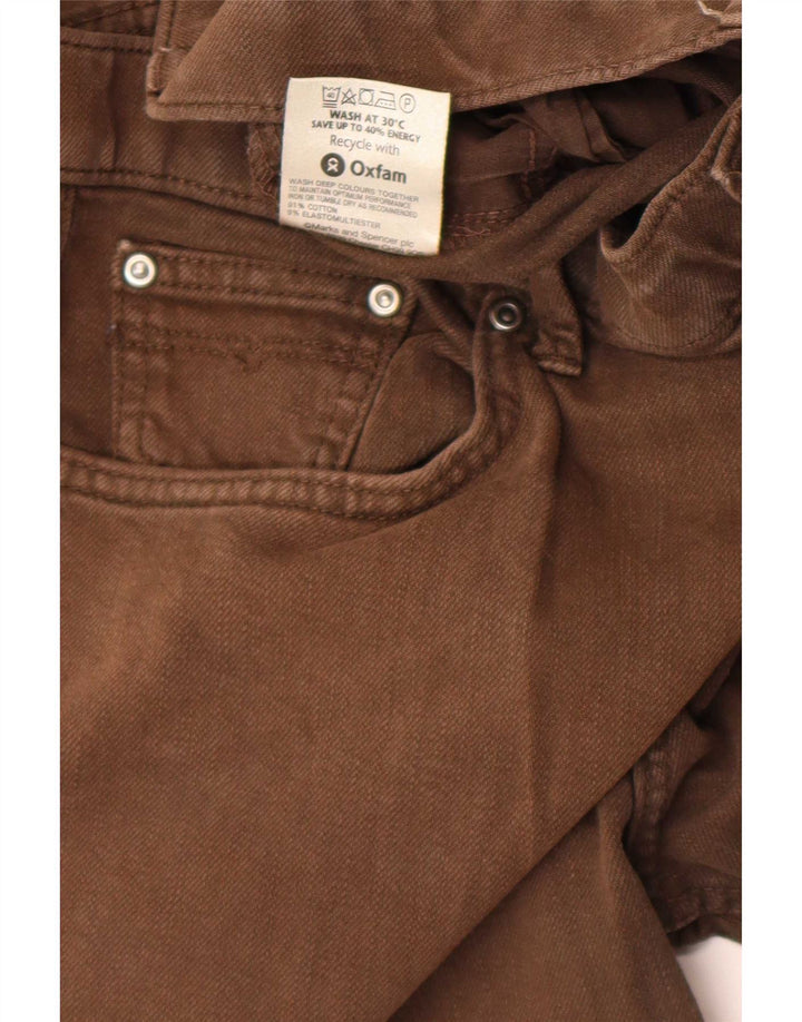 Marks & Spencer Dame Blue Harbor Straight Jeans W36 L31 Brun Bomuld