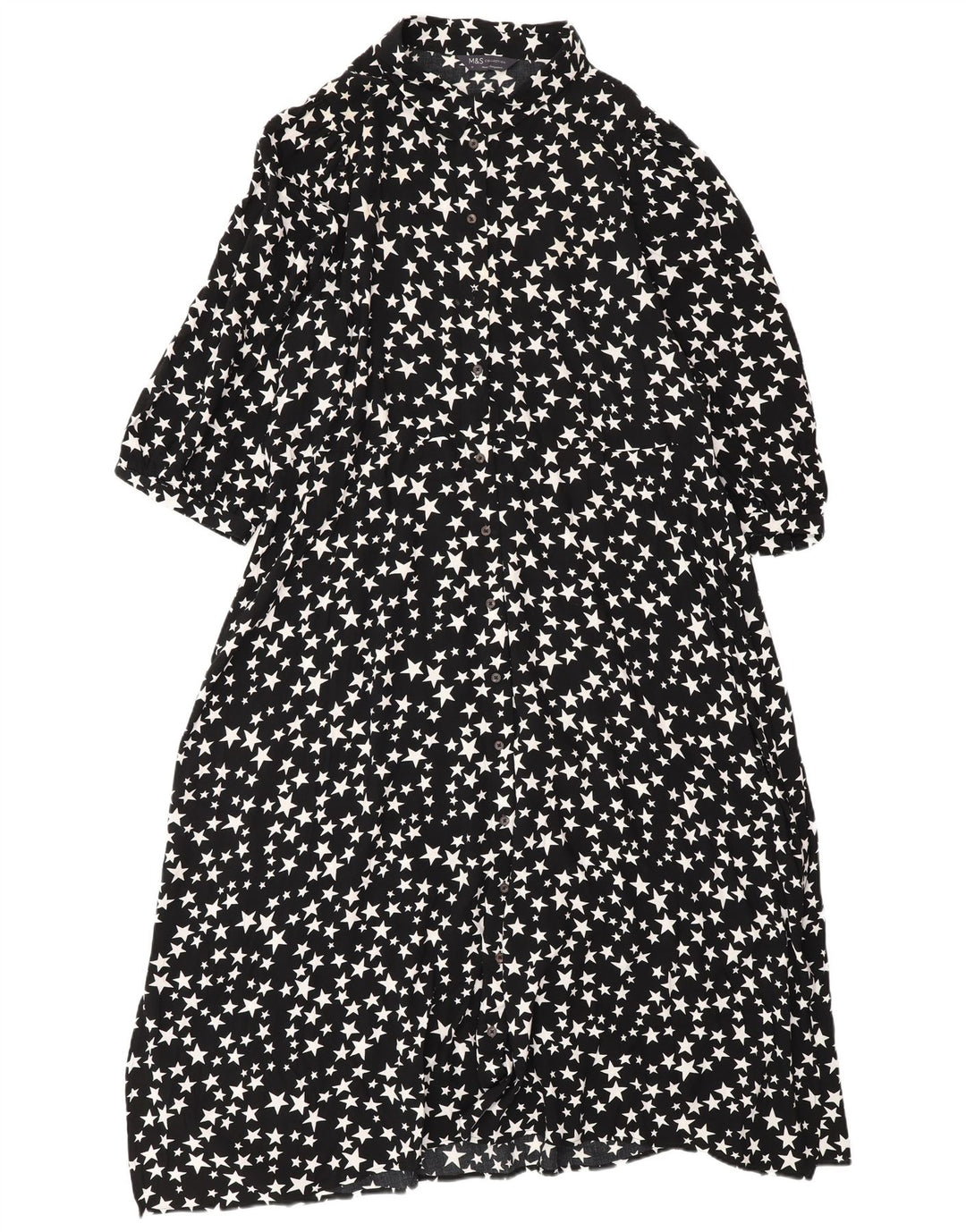 Marks & Spencer Kvinders abstrakt mønster Maxikjole UK 18 XL Sort