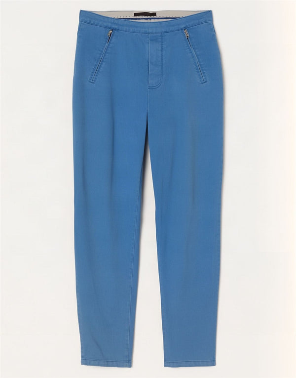 Marks & Spencer Dame Slim Cropped Trousers UK 8 Small W26 L25 Blue Cotton