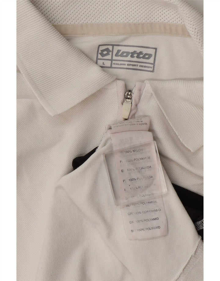 Lotto Herre Polo Shirt Stor Hvid Colourblock Nylon
