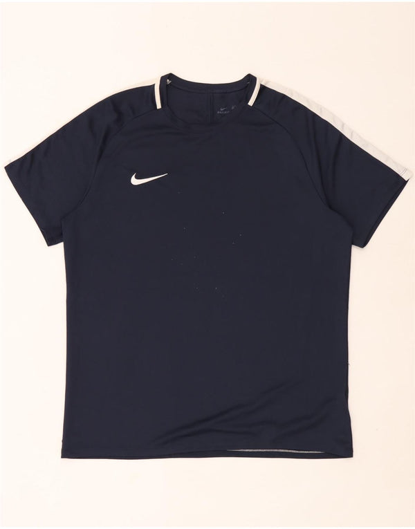 Nike Herre Dri Fit T-shirt Top XL Marineblå Colourblock