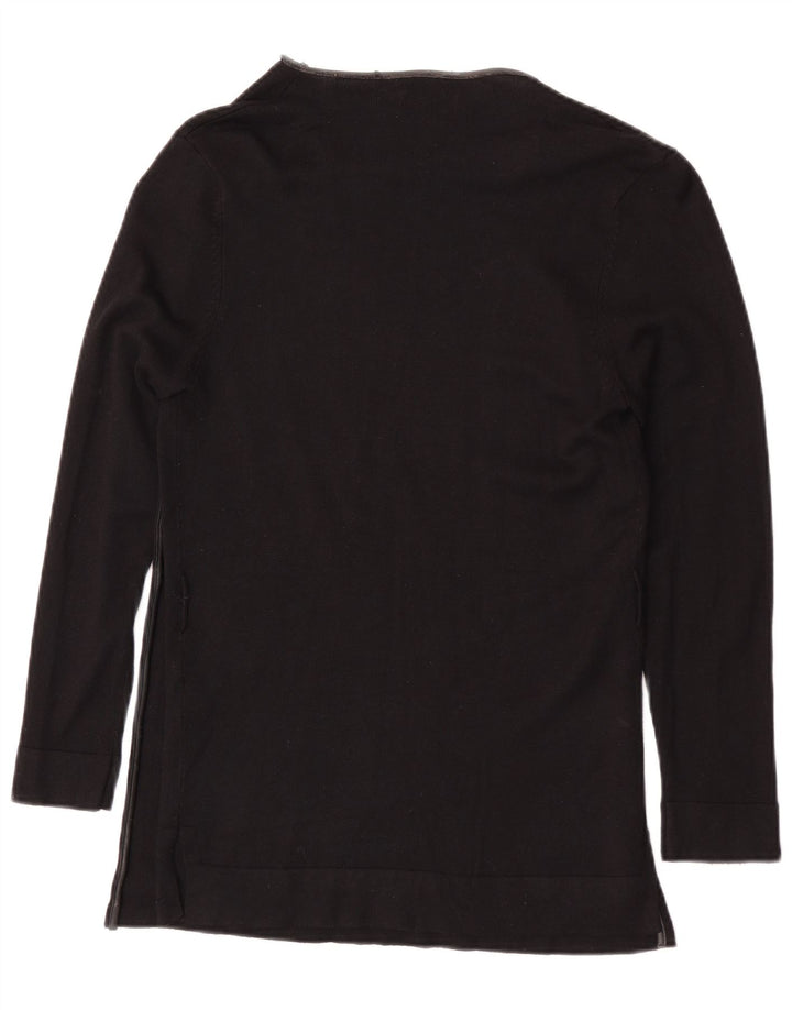 Zara Dame Top Langærmet UK 14 Stor Sort Viscose