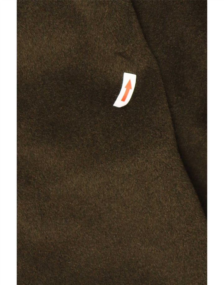 Max Mara Dame Overfrakke UK 12 Medium Khaki Virgin Wool