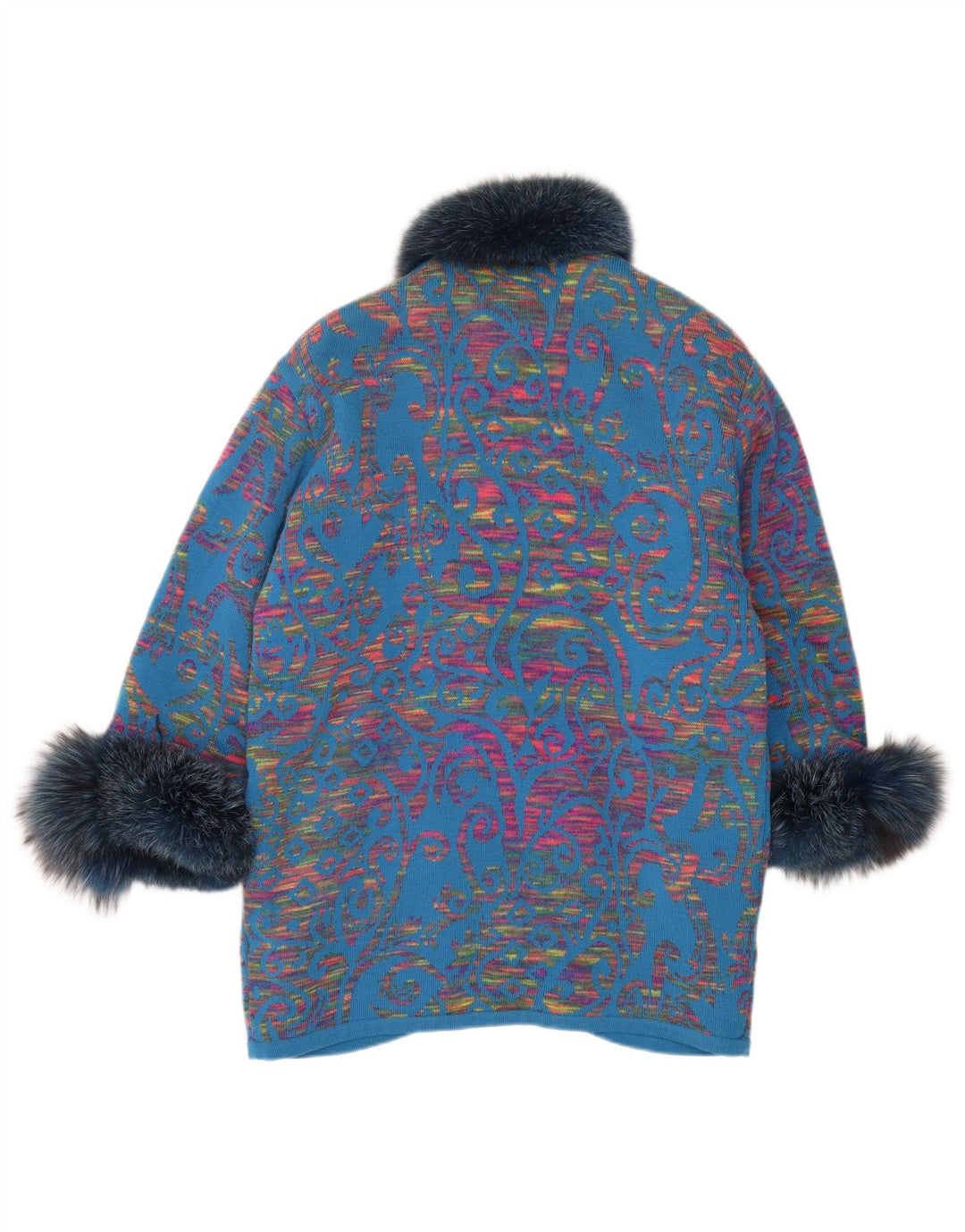 STIZZOLI Damestrik Dobbeltradet Frakke UK 20 2XL Blå Paisley