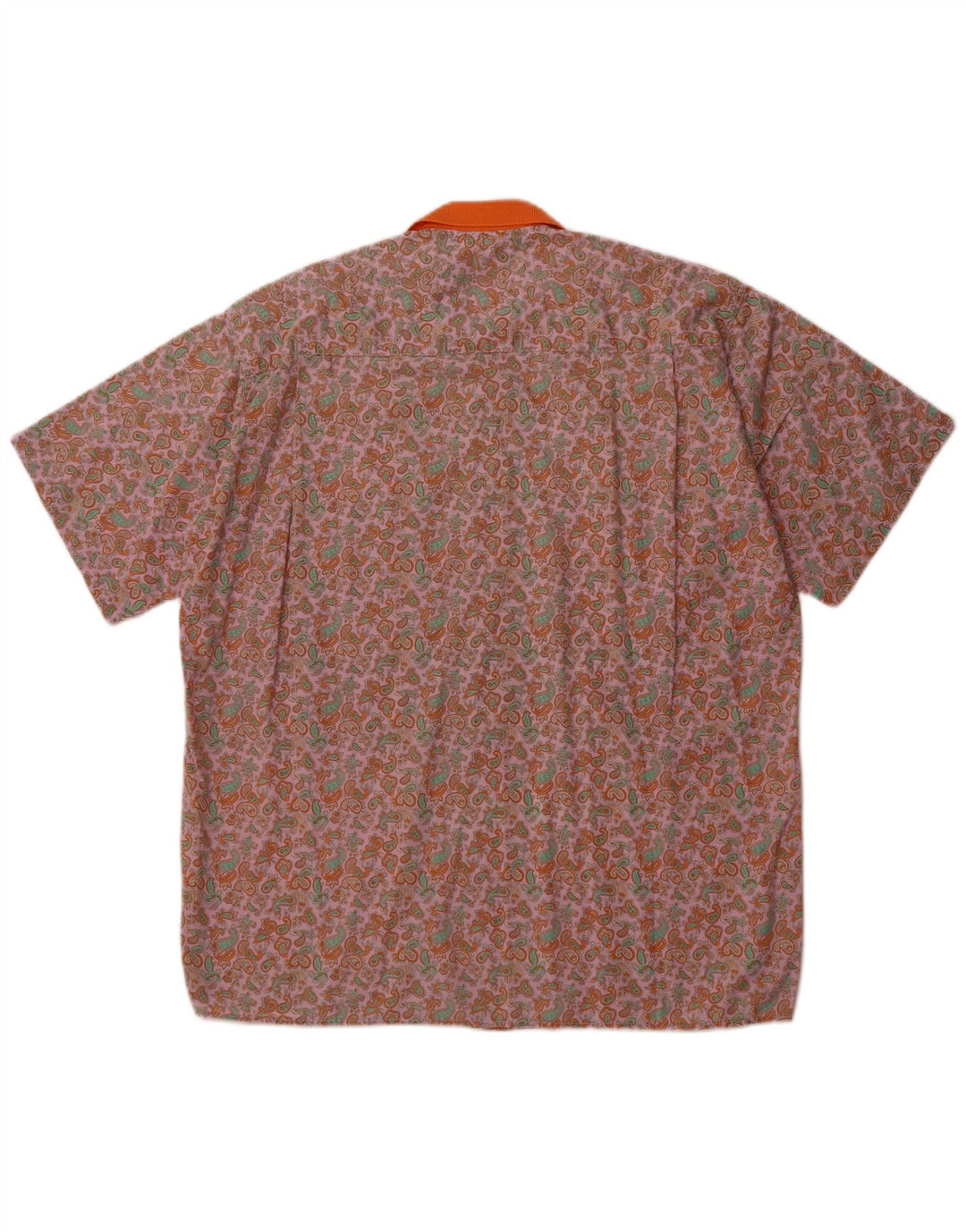 PULLOVERIA Kortærmet Herreskjorte Medium Pink Paisley Retro